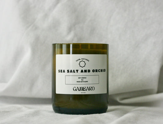 Gambaro Candle 8oz, Sea Salt and orchid